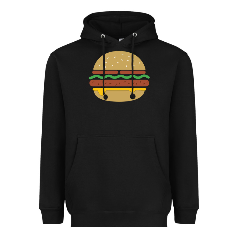 Vintage Burger Print Heavyweight Hoodie by linhVisuals | Teevron