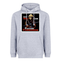 Heather Grey only you can prevent communism Heavyweight Hoodie - linhVisuals