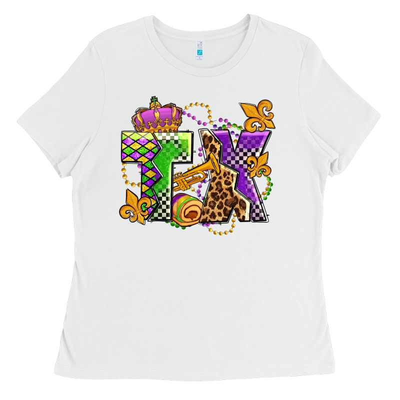 Texas Mardi Gras Olivia Ladies Tee by OliviaCreatesArt | Teevron