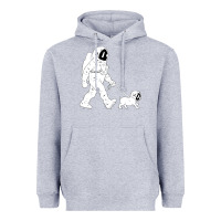 Heather Grey walking the dog astronaut Heavyweight Hoodie - linhVisuals