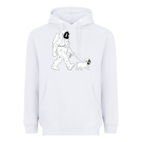 White walking the dog astronaut Heavyweight Hoodie - linhVisuals