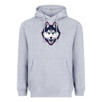 Heather Grey wolf head tshirt Heavyweight Hoodie - linhVisuals