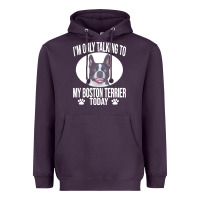 Plum boston terrier t  shirtfunny boston terrier dog gift i m only talking Heavyweight Hoodie - linhVisuals