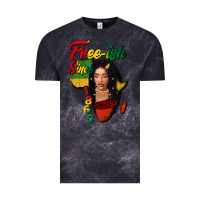 Cloud Black Free-ish since 1865 black woman Vintage Tee - FaDigitalArtStudio