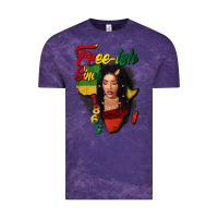 Cloud Purple Free-ish since 1865 black woman Vintage Tee - FaDigitalArtStudio