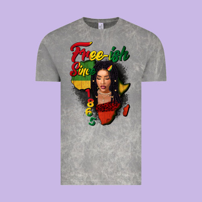 Free-ish Since 1865 Black Woman Vintage Tee Designed By Fadigitalartstudio