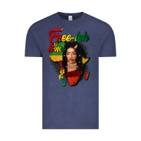 Vintage Denim Free-ish since 1865 black woman Vintage Tee - FaDigitalArtStudio
