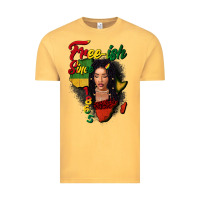 Vintage Mustard Free-ish since 1865 black woman Vintage Tee - FaDigitalArtStudio