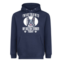 Navy boston terrier t  shirtfunny boston terrier dog gift i m only talking Heavyweight Hoodie - linhVisuals