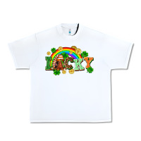 White lucky gnome St. Patricks Day Urban Heavy Tee - FaDigitalArtStudio