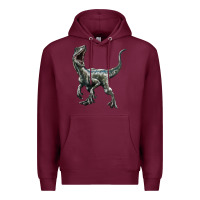 Burgundy Velociraptor Premium Hoodie - LillyAllenDesigns