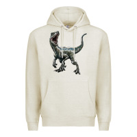 Oatmeal Heather Velociraptor Premium Hoodie - LillyAllenDesigns