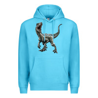 Ocean Blue Velociraptor Premium Hoodie - LillyAllenDesigns