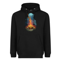 Black Souls Bonfire Heavyweight Hoodie - linhVisuals