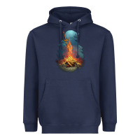Navy Souls Bonfire Heavyweight Hoodie - linhVisuals