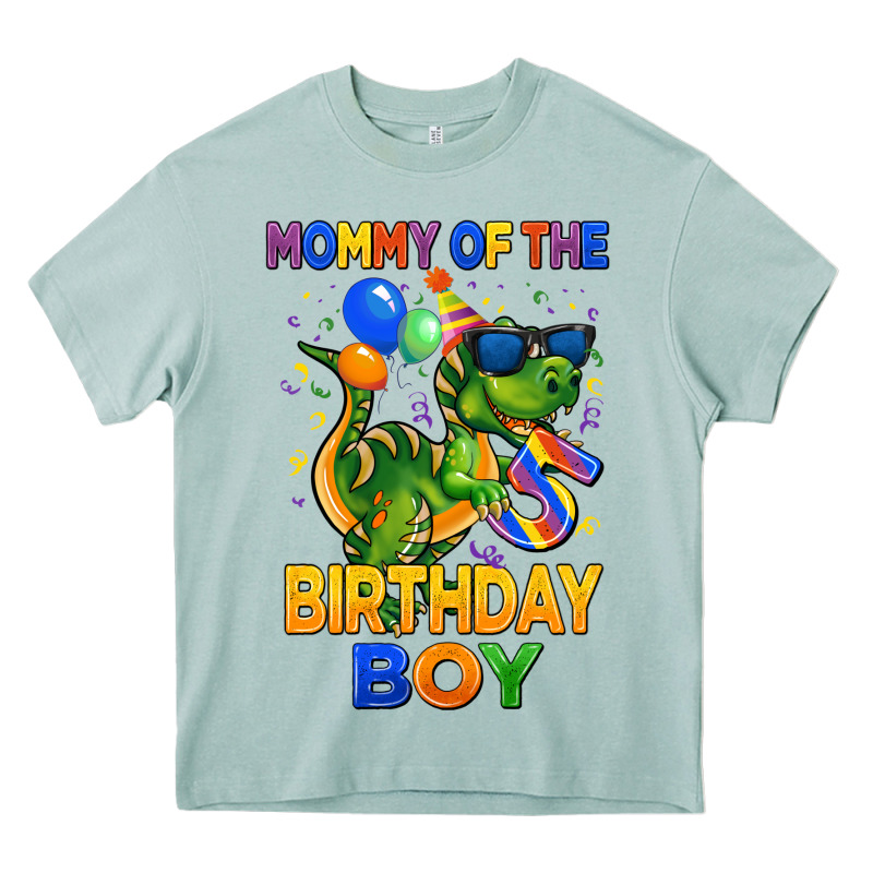 Mommy Of The 5 Th Birthday Boy T Rex Heavy Core Tee by CowGirlArtShop | Teevron