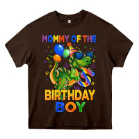 Chocolate Brown mommy of the 5 th birthday boy t rex Heavy Core Tee - CowGirlArtShop