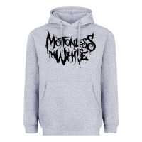 Heather Grey Motionless In White Heavyweight Hoodie - linhVisuals