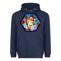 Navy CRASH BANDICOOT LEGENDS Heavyweight Hoodie - linhVisuals