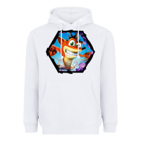 White CRASH BANDICOOT LEGENDS Heavyweight Hoodie - linhVisuals
