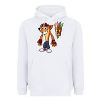 White CRASH BANDICOOT Heavyweight Hoodie - linhVisuals