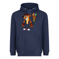 Navy CRASH BANDICOOT Heavyweight Hoodie - linhVisuals
