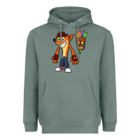 Sage CRASH BANDICOOT Heavyweight Hoodie - linhVisuals