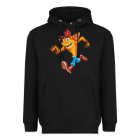 Black CRASH BANDICOOT Heavyweight Hoodie - linhVisuals