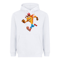 White CRASH BANDICOOT Heavyweight Hoodie - linhVisuals