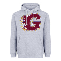 Heather Grey guildford flames Heavyweight Hoodie - linhVisuals