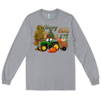 Heather Grey Happy Fall Y'all Long Sleeve Tee - BundleAndBundleShop