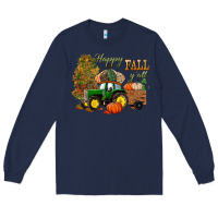 Navy Happy Fall Y'all Long Sleeve Tee - BundleAndBundleShop