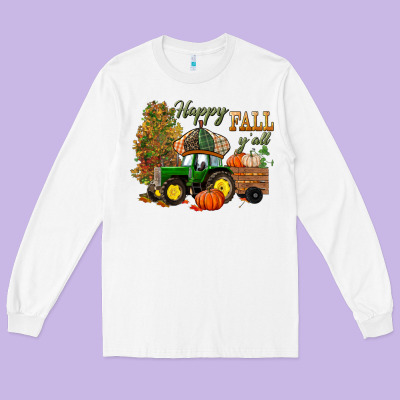 Happy Fall Y'all Long Sleeve Tee Designed By Bundleandbundleshop