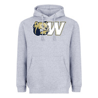 Heather Grey wingate merch, bulldogs Heavyweight Hoodie - linhVisuals