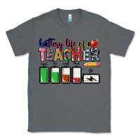 Charcoal Heather Battery life of a Teacher Classic Tee - CowGirlArtShop