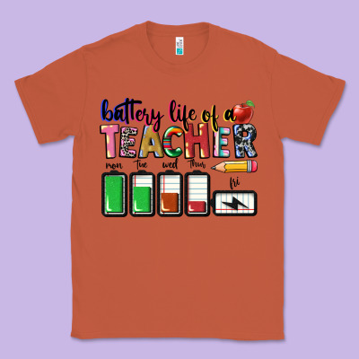 Battery Life Of A Teacher Classic Tee Designed By Cowgirlartshop