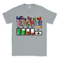 Heather Grey Battery life of a Teacher Classic Tee - CowGirlArtShop