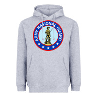 Heather Grey army national guard Heavyweight Hoodie - linhVisuals