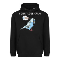 Black parakeet bird biting finger funny i only look calm Heavyweight Hoodie - linhVisuals