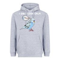 Heather Grey parakeet bird biting finger funny i only look calm Heavyweight Hoodie - linhVisuals