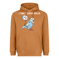 Meerkat parakeet bird biting finger funny i only look calm Heavyweight Hoodie - linhVisuals