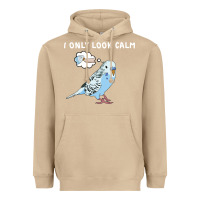 Mushroom parakeet bird biting finger funny i only look calm Heavyweight Hoodie - linhVisuals
