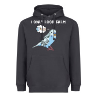 Parakeet Bird Biting Finger Funny I Only Look Calm Heavyweight Hoodie | Teevron
