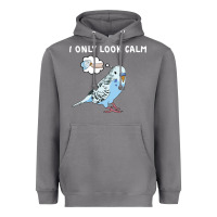 Storm parakeet bird biting finger funny i only look calm Heavyweight Hoodie - linhVisuals