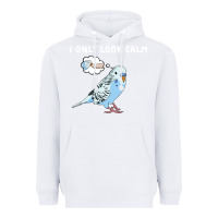 White parakeet bird biting finger funny i only look calm Heavyweight Hoodie - linhVisuals