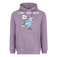 Lavender parakeet bird biting finger funny i only look calm Heavyweight Hoodie - linhVisuals