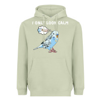 Matcha parakeet bird biting finger funny i only look calm Heavyweight Hoodie - linhVisuals