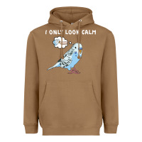 Toasted Coconut parakeet bird biting finger funny i only look calm Heavyweight Hoodie - linhVisuals