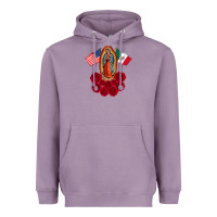 Lavender our lady virgen de guadalupe mexican american flag holiday Heavyweight Hoodie - linhVisuals