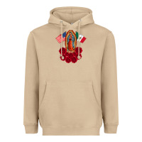Mushroom our lady virgen de guadalupe mexican american flag holiday Heavyweight Hoodie - linhVisuals
